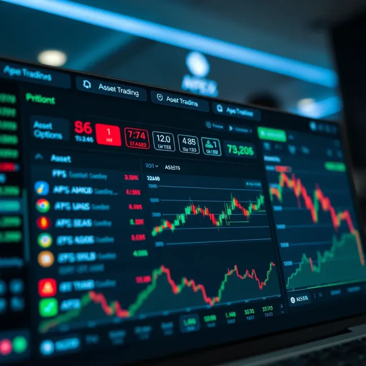 Dashboard showing various trading assets and real-time market data on Apex Trading platform