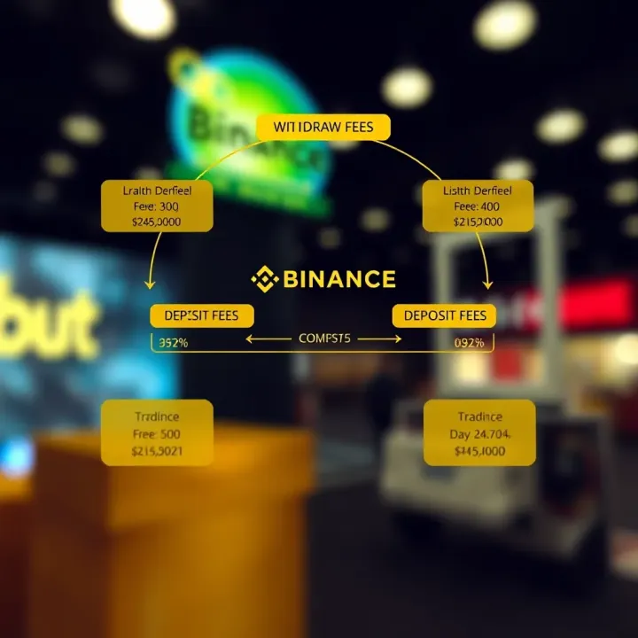 Diagram illustrating Binance fee structure including trading fees, withdrawal fees, and deposit fees