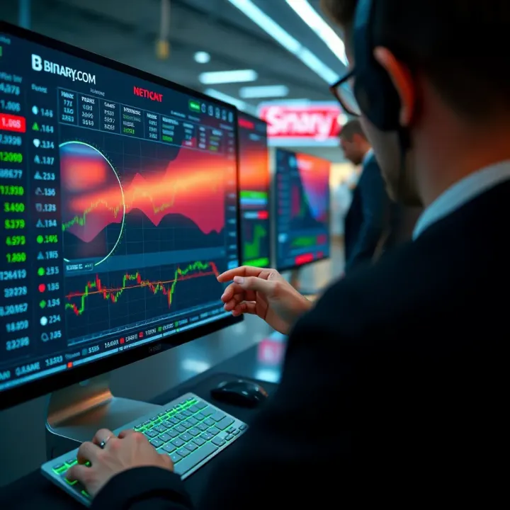 Comprehensive Navigation of Binary.com Platform Navigating through Binary.com interface showing key features and options