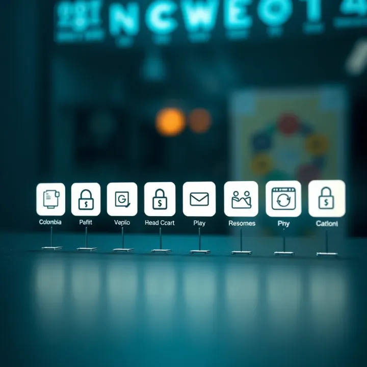 Secure payment methods available for Binixo users in Colombia with icons representing various options