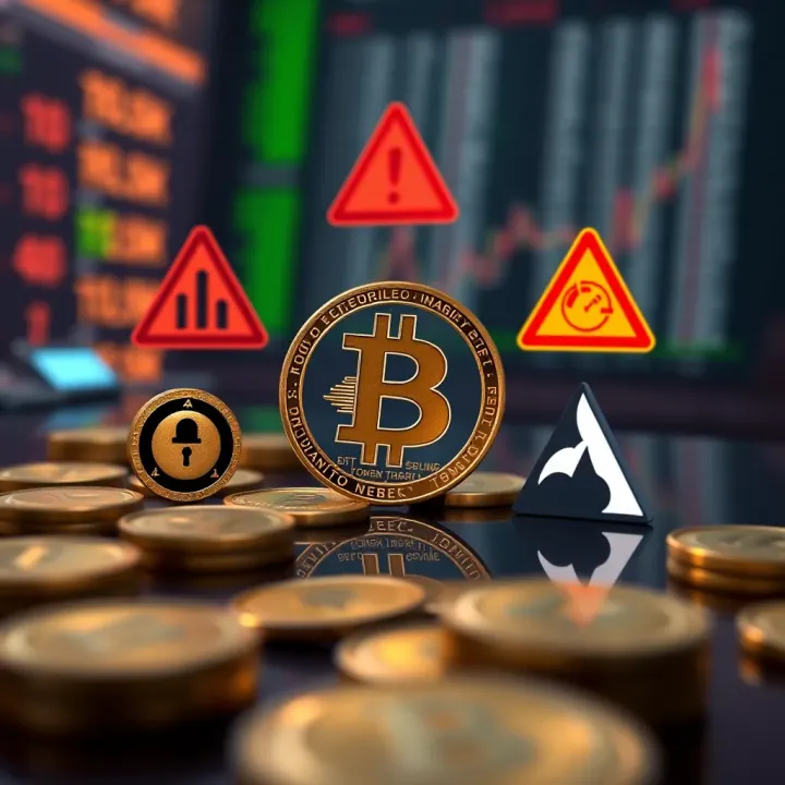 Investment Risks and Security Considerations in Bitcoin Motion Visual depiction of cryptocurrency risk and security symbols highlighting investment concerns