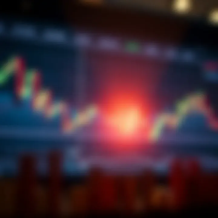Graph showing financial market fluctuations with a sharp decline representing a crash event