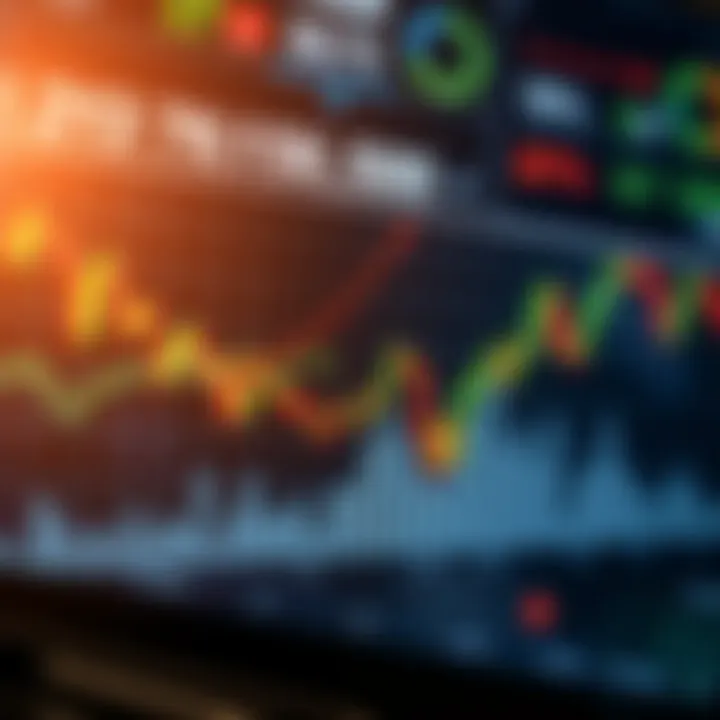 Graph depicting a sharp decline in a major stock market index with economic indicators in the background
