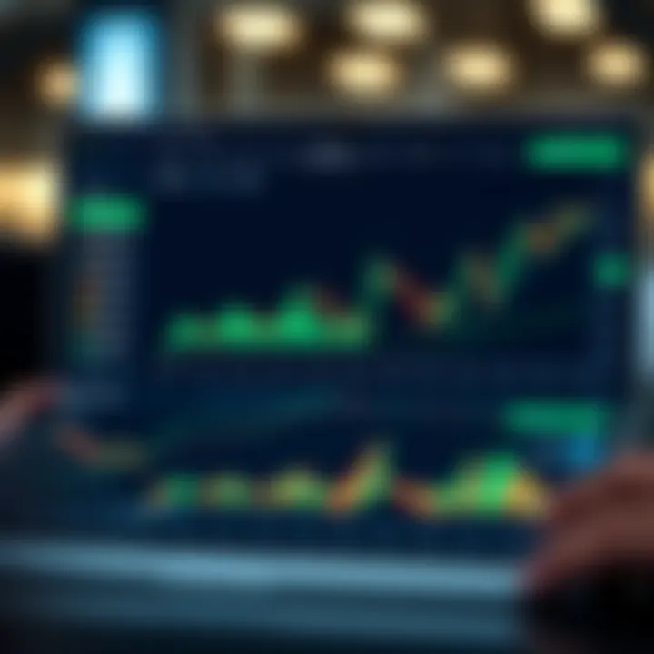 Graph illustrating the platform interface of OlymTrade with various financial assets for trading
