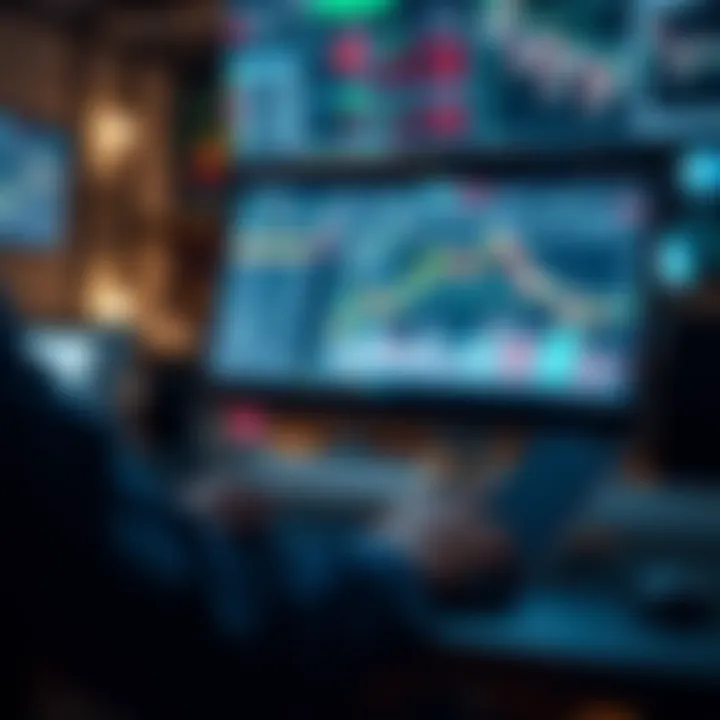 Illustration of secure online trading with financial charts and data