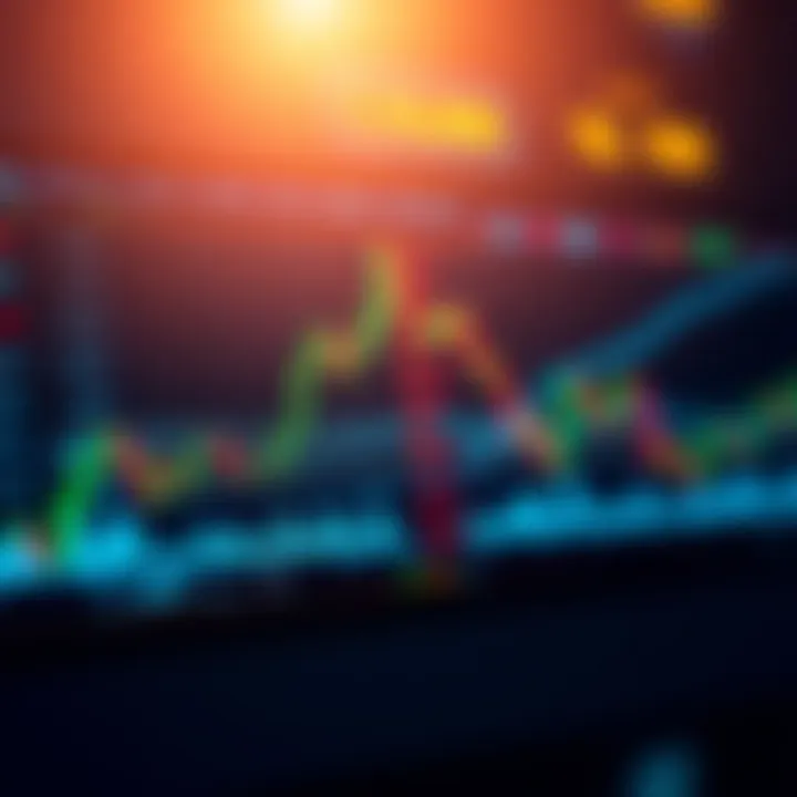 Conceptual illustration of binary options trading with digital charts and financial icons