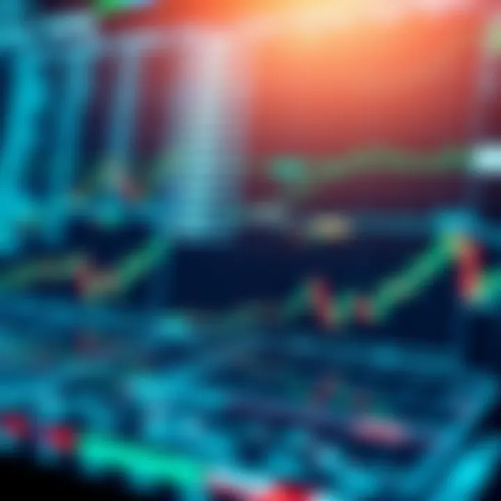 Conceptual illustration of algorithmic trading with digital data streams and financial charts