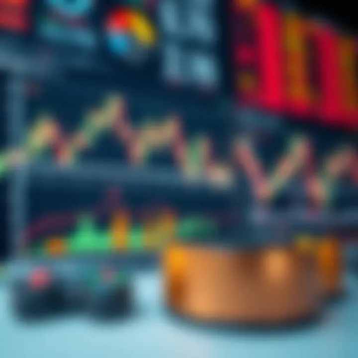 Illustration showing financial charts and graphs symbolizing CFD trading concepts