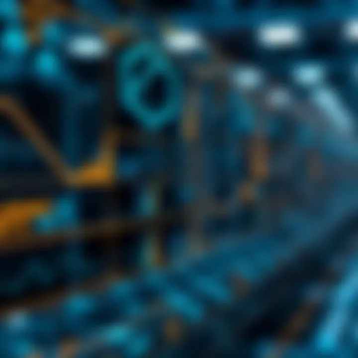 Diagram illustrating secure data flow between blockchain smart contracts and external data sources via decentralized oracles