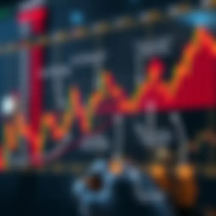 Illustration of trading strategies with arrows pointing to different market trends and indicators