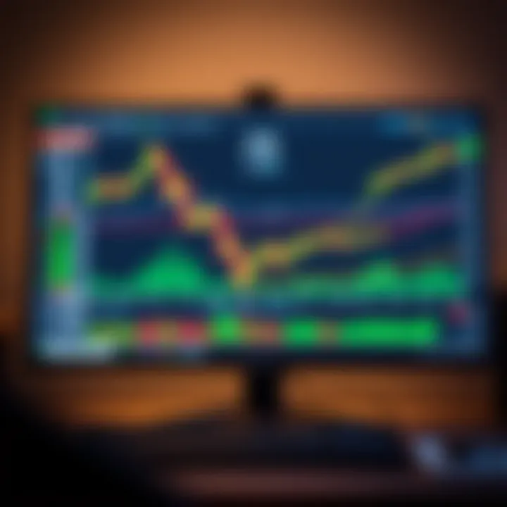 Computer screen displaying CFD trading platform with various financial instruments and tools