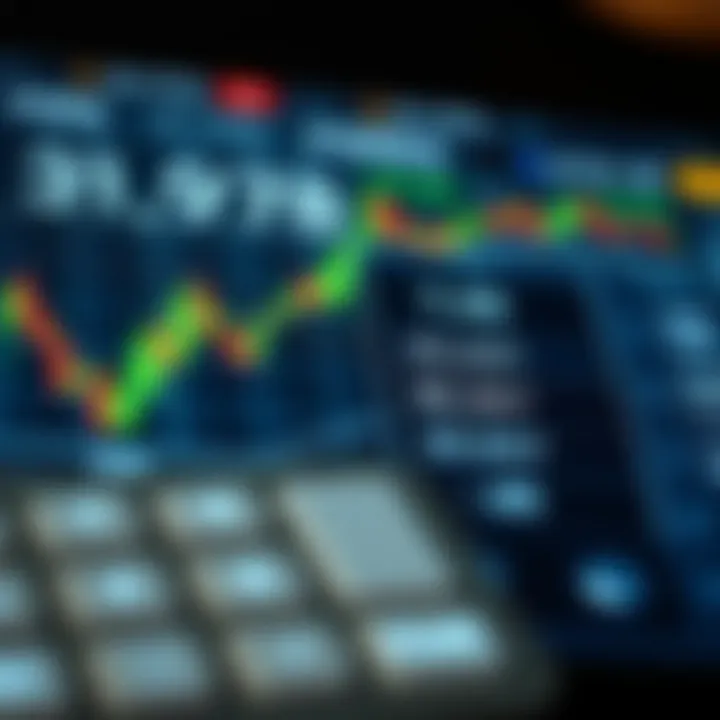 Visual representation of Forex pip calculator interface displaying currency pairs and pip values