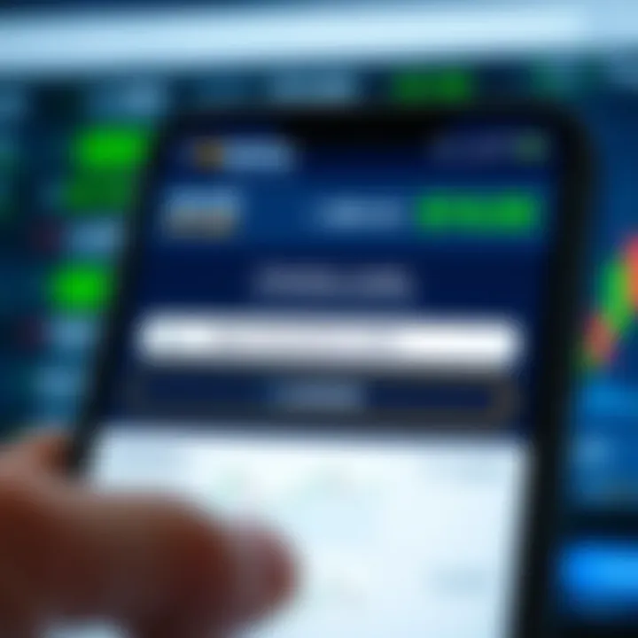 Illustration showing promotional code entry on a mobile trading platform