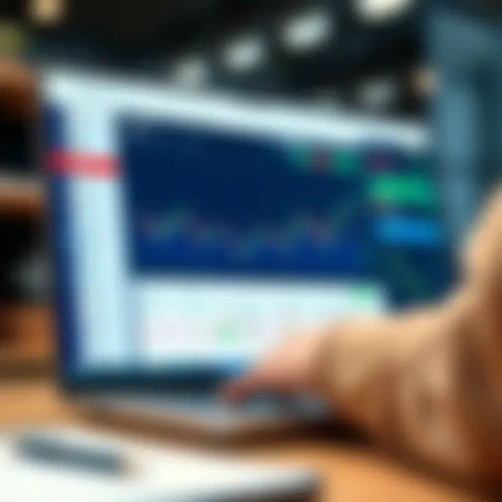 Illustration showing digital trading platform interface with affiliate program dashboard