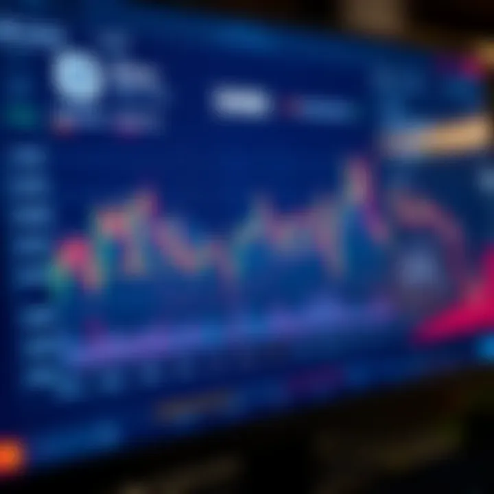 Interface of a cryptocurrency tracking platform displaying real-time Ether price fluctuations and trading volume