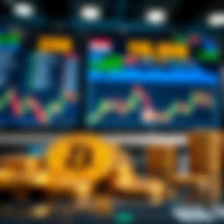 Visual of digital currency exchange platforms and real-time currency rate monitoring tools