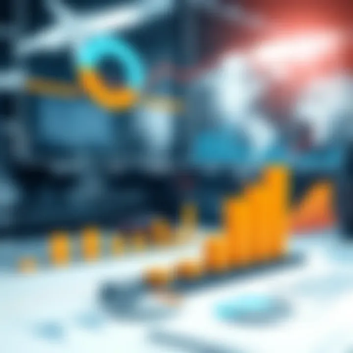 Graphical representation of strategic tools and analytics used for improving efficiency in business and finance operations