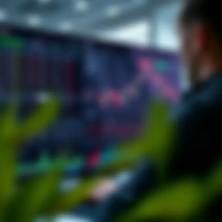 Trading platform interface showing various financial asset options and live market charts