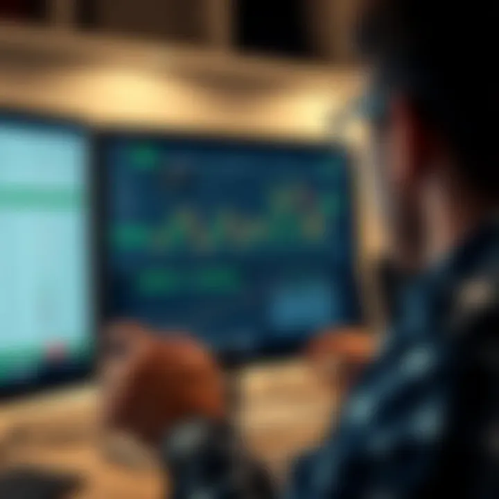 User navigating the IQ Option trading platform interface on a desktop screen