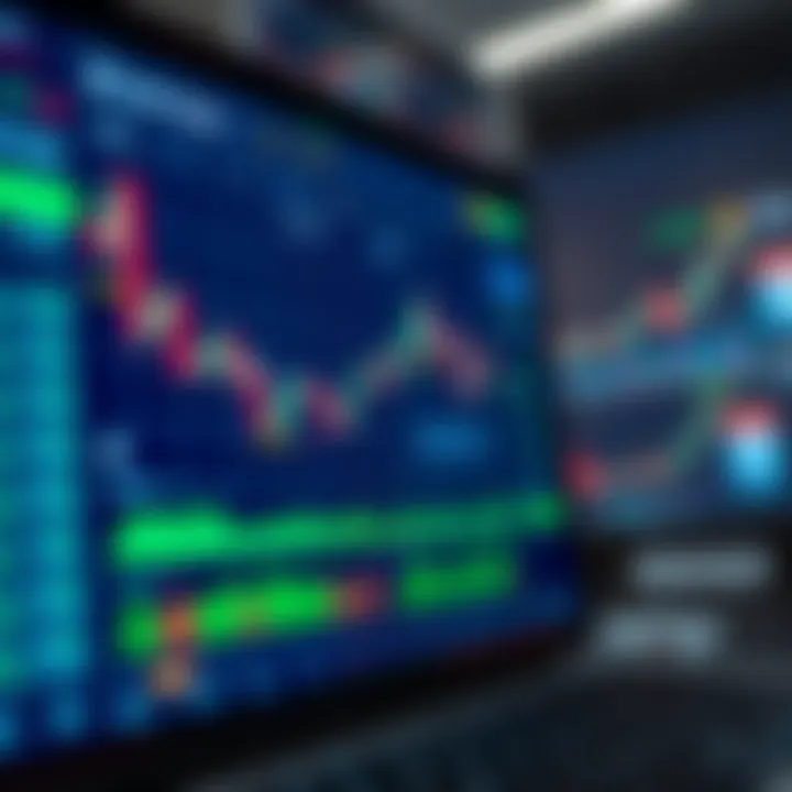 Secure online trading platform interface with financial charts and data