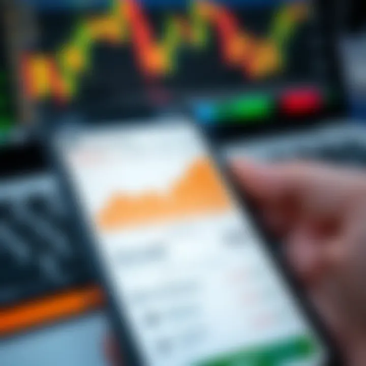 User interface of a mobile trading app showing portfolio overview and investment options