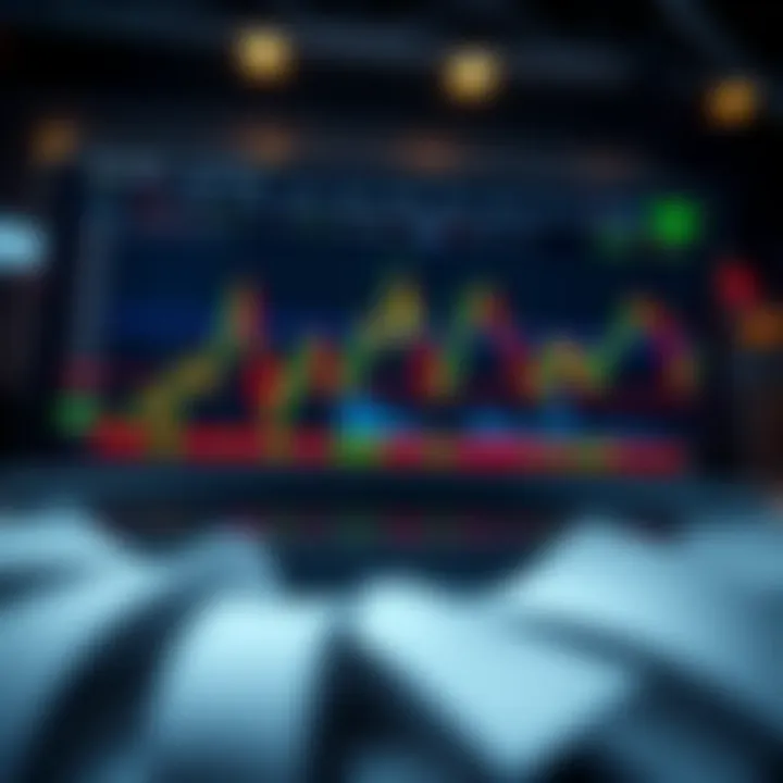 Digital trading platform interface showing market charts and financial data