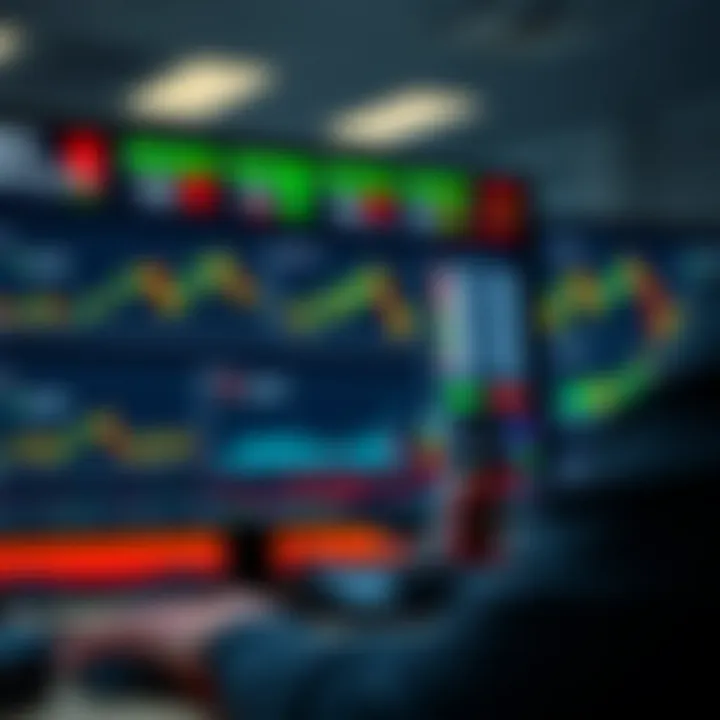 Dashboard displaying various financial trading charts and market data on QX Broker platform