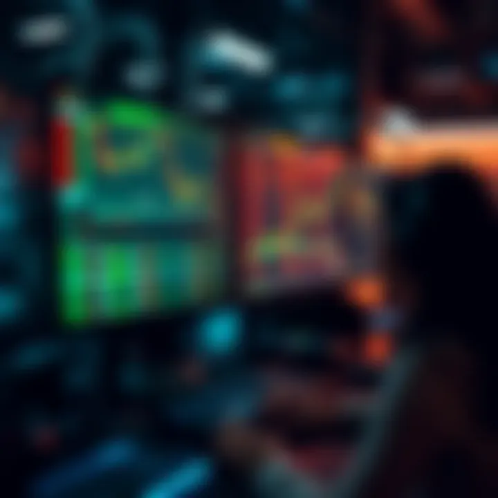 Secure computer environment highlighting network connectivity and cybersecurity measures for trading activities