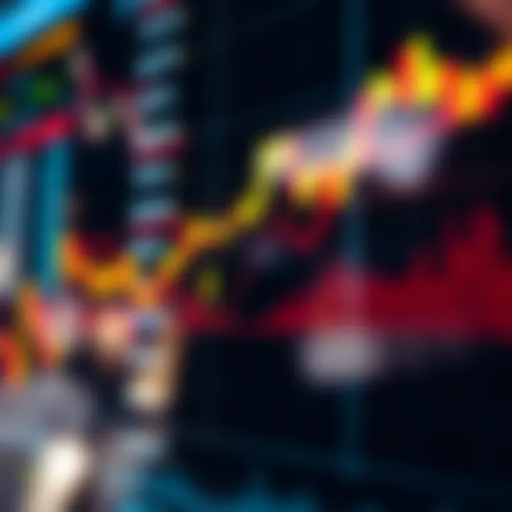 Graph displaying financial market trends with Colombian flag colors