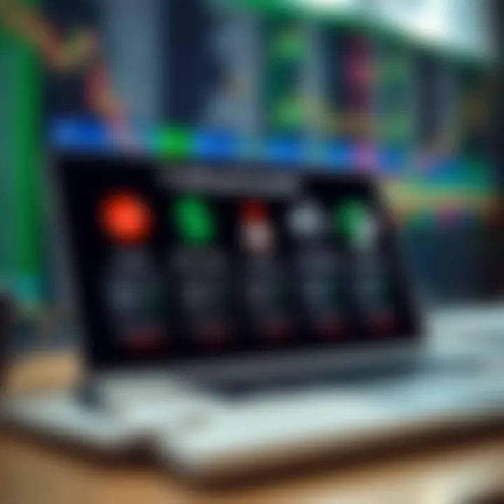 Graphic depicting different types of trading accounts with icons representing forex, stocks, and commodities