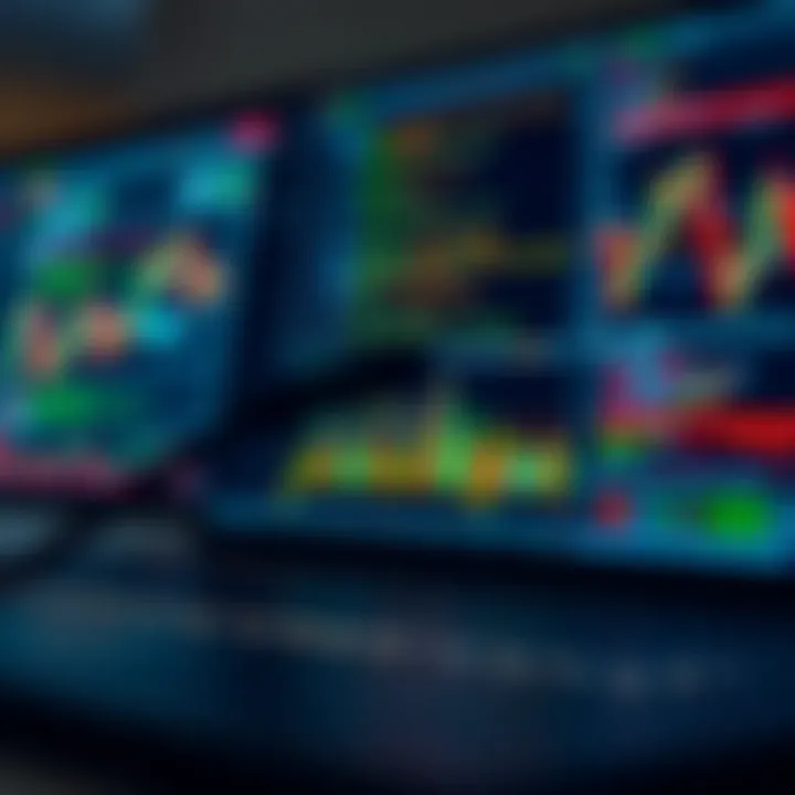 Visual representation of programming code alongside financial charts used in bot strategy development