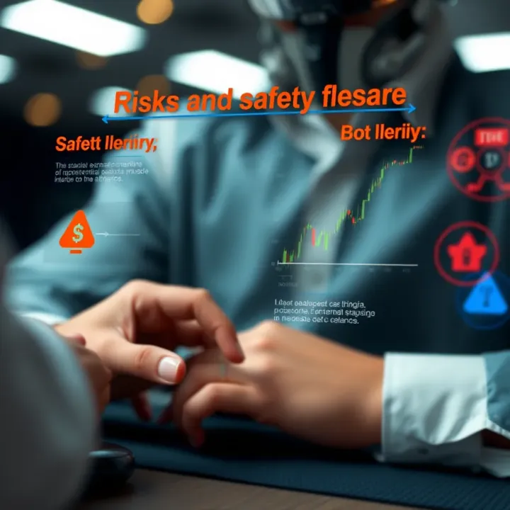Risks and Safety Measures in Bot Deriv Trading Graphic illustrating the potential risks and safety measures when using bot deriv in financial trading