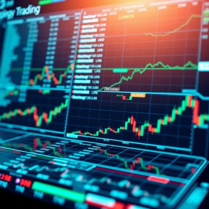 Conceptual illustration of algorithmic trading with digital data streams and financial charts