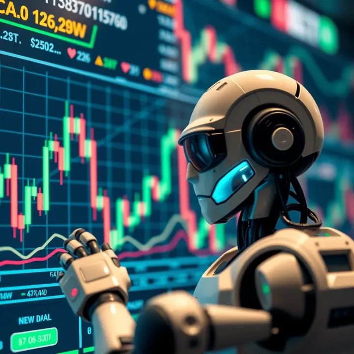 Graph showcasing automated trading bot executing financial transactions on digital stock market interface