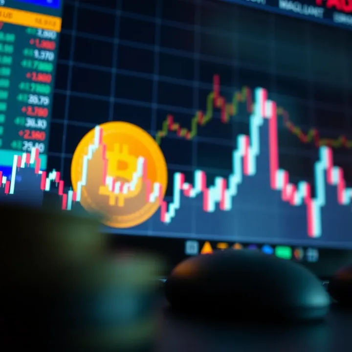 Graph showing Bitcoin price fluctuations against the US dollar over recent days