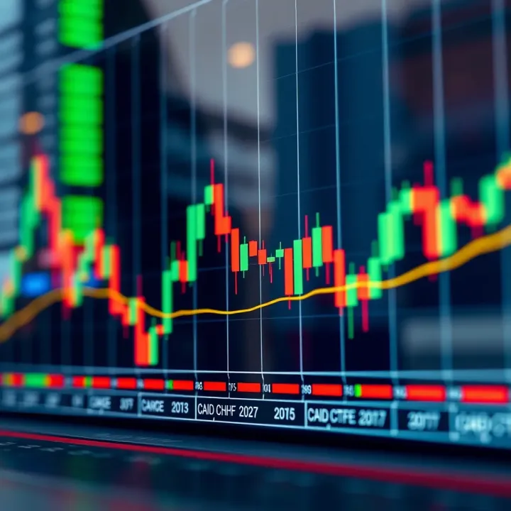 Graph illustrating technical indicators and trading strategies for CAD/CHF currency pair