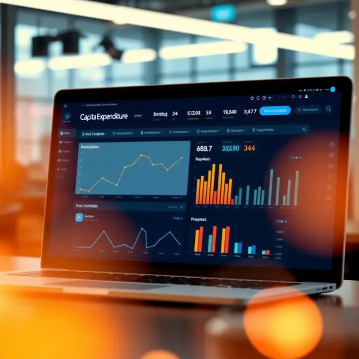 Dashboard displaying capital expenditure management tools and investment analytics