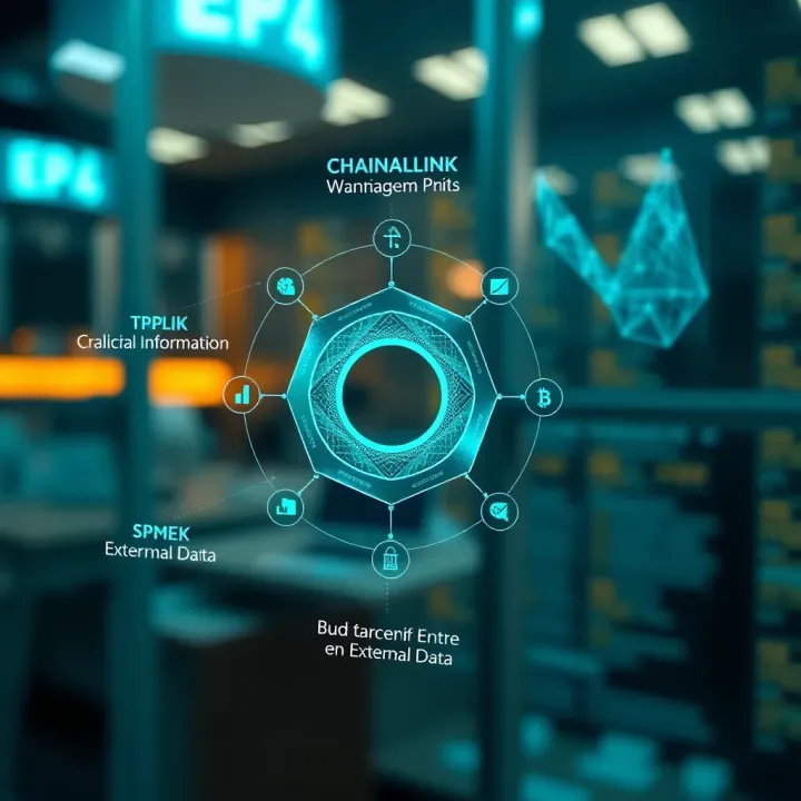 Graphical representation showing Chainlink's role in enhancing blockchain applications with reliable external information