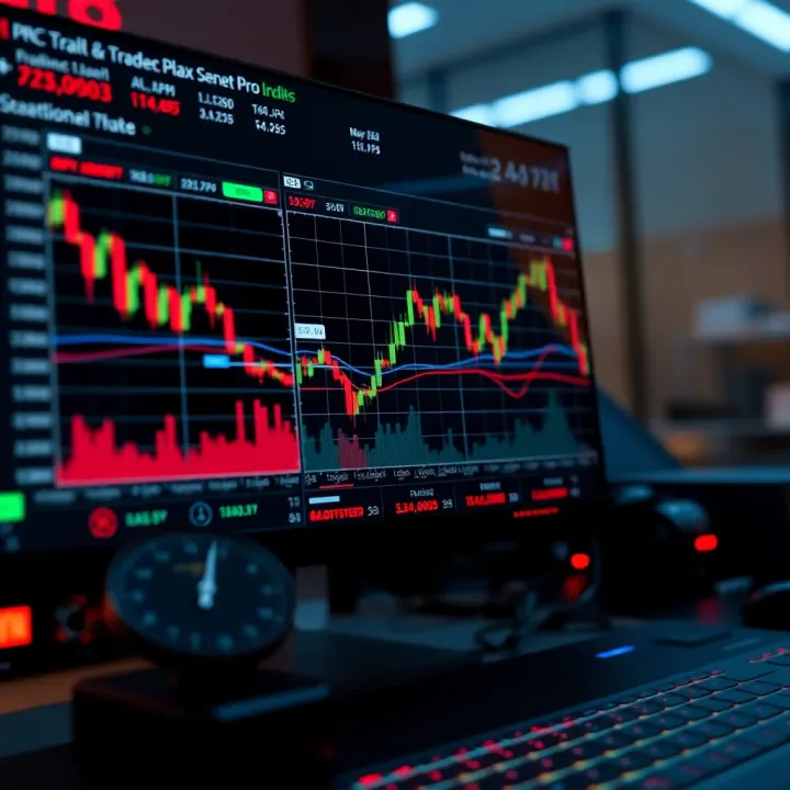 Detailed view of trading charts and financial instruments on a digital trading platform
