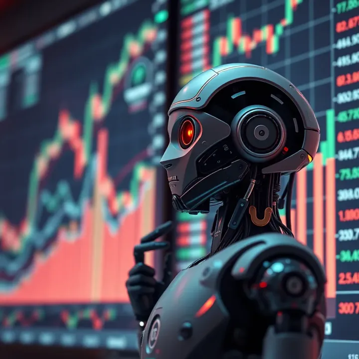 Graph showing automated trading bot analyzing financial market data