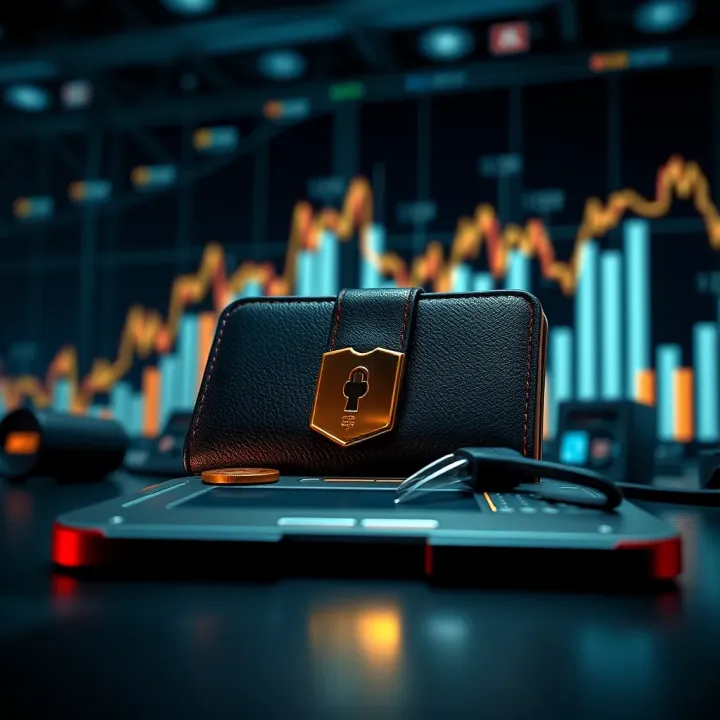 Secure digital wallet with blockchain network in the background