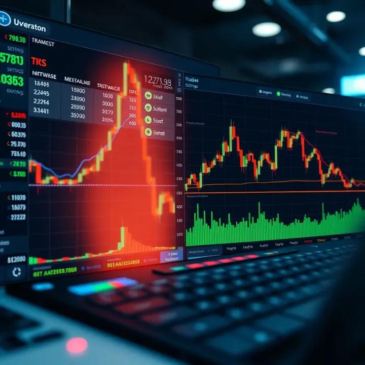 Interface of trading bot software with strategy settings and performance metrics