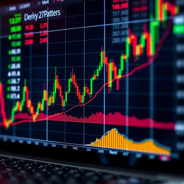 Graph illustrating trends and patterns in binary options trading on Deriv platform