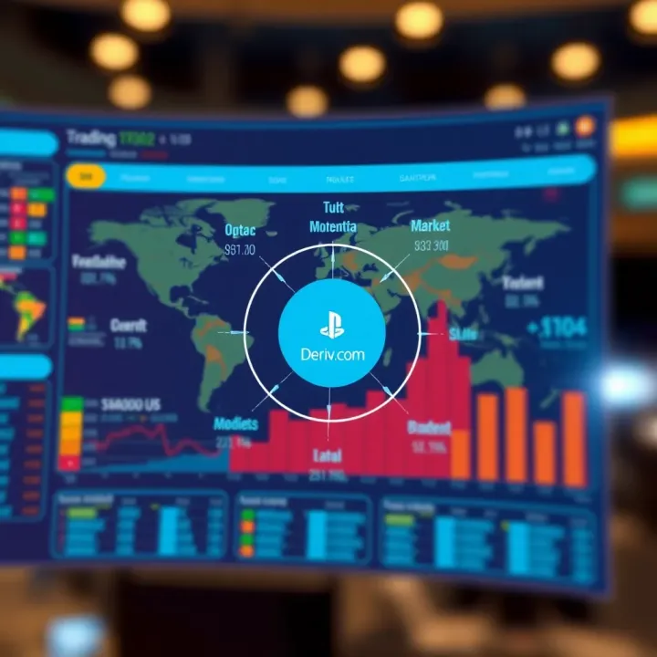 Diagram illustrating diverse financial markets accessible through Deriv.com for Colombian traders