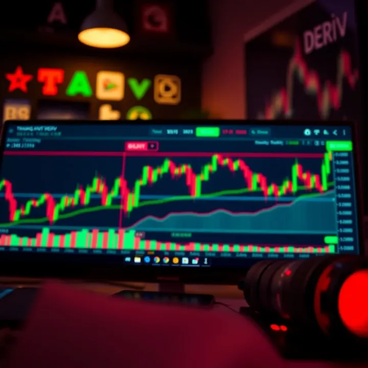 Interactive chart displaying technical indicators and trading options using Deriv on TradingView