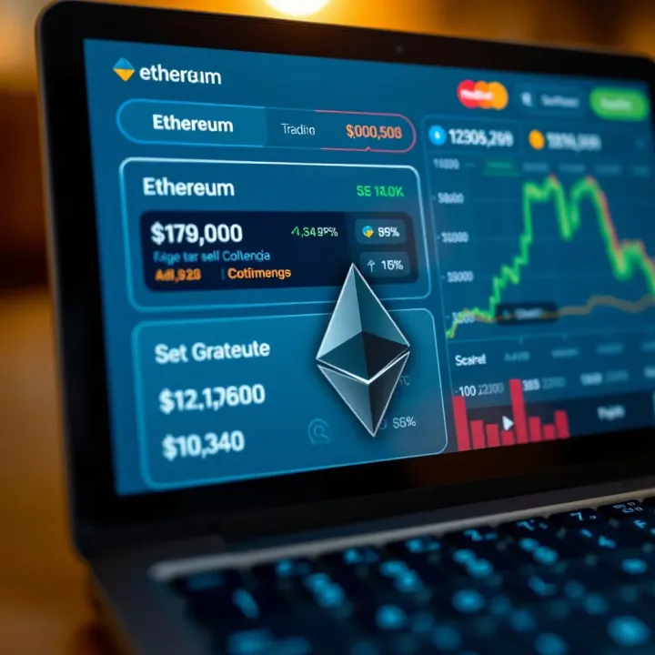 Secure digital wallet interface showing options for buying and selling Ethereum with local currency