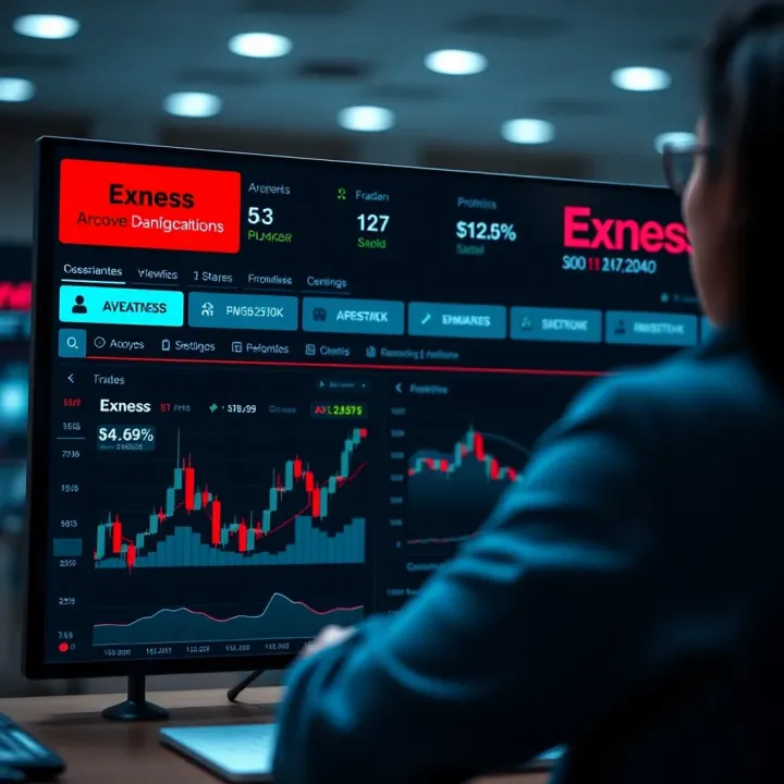 Dashboard overview showing key features and account management options on Exness platform