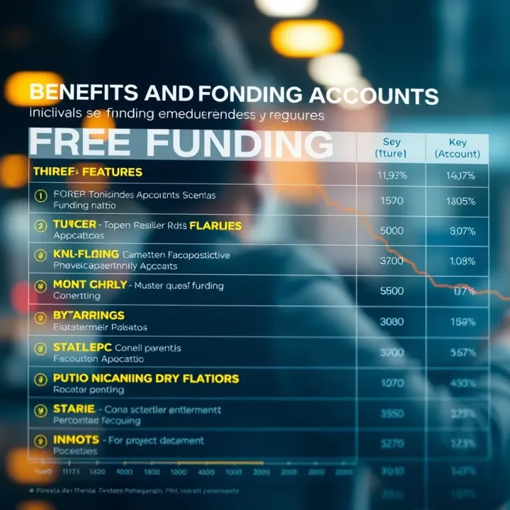 Benefits and Features of Free Funding Accounts Chart showing benefits and key features of free funding accounts for traders and businesses