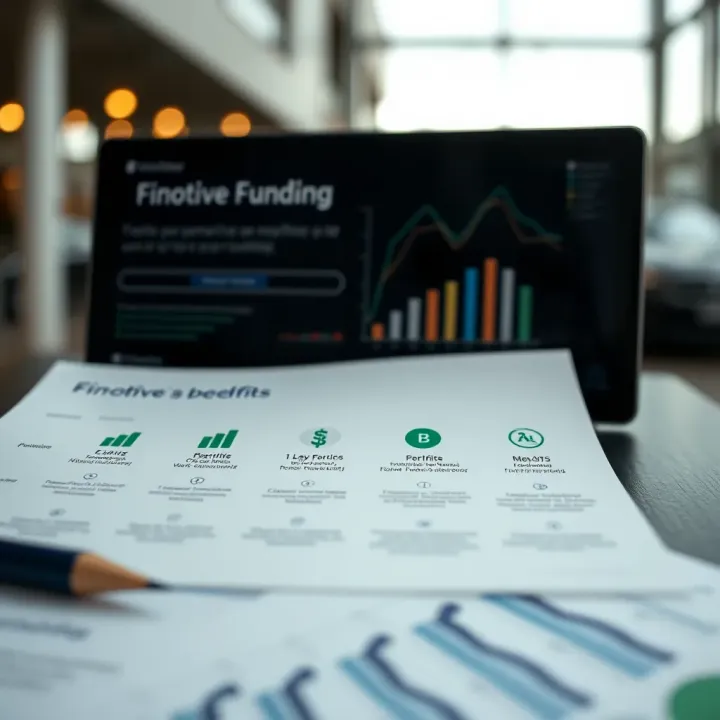 Infographic illustrating benefits and common types of Finotive funding for entrepreneurs