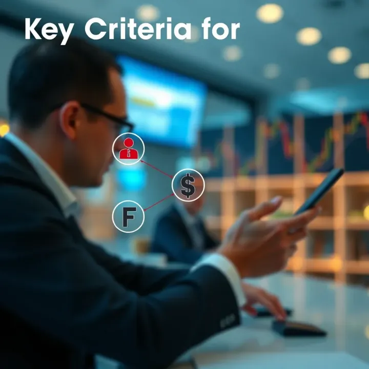 Diagram highlighting key selection criteria for forex brokers including regulation, fees, and trading tools